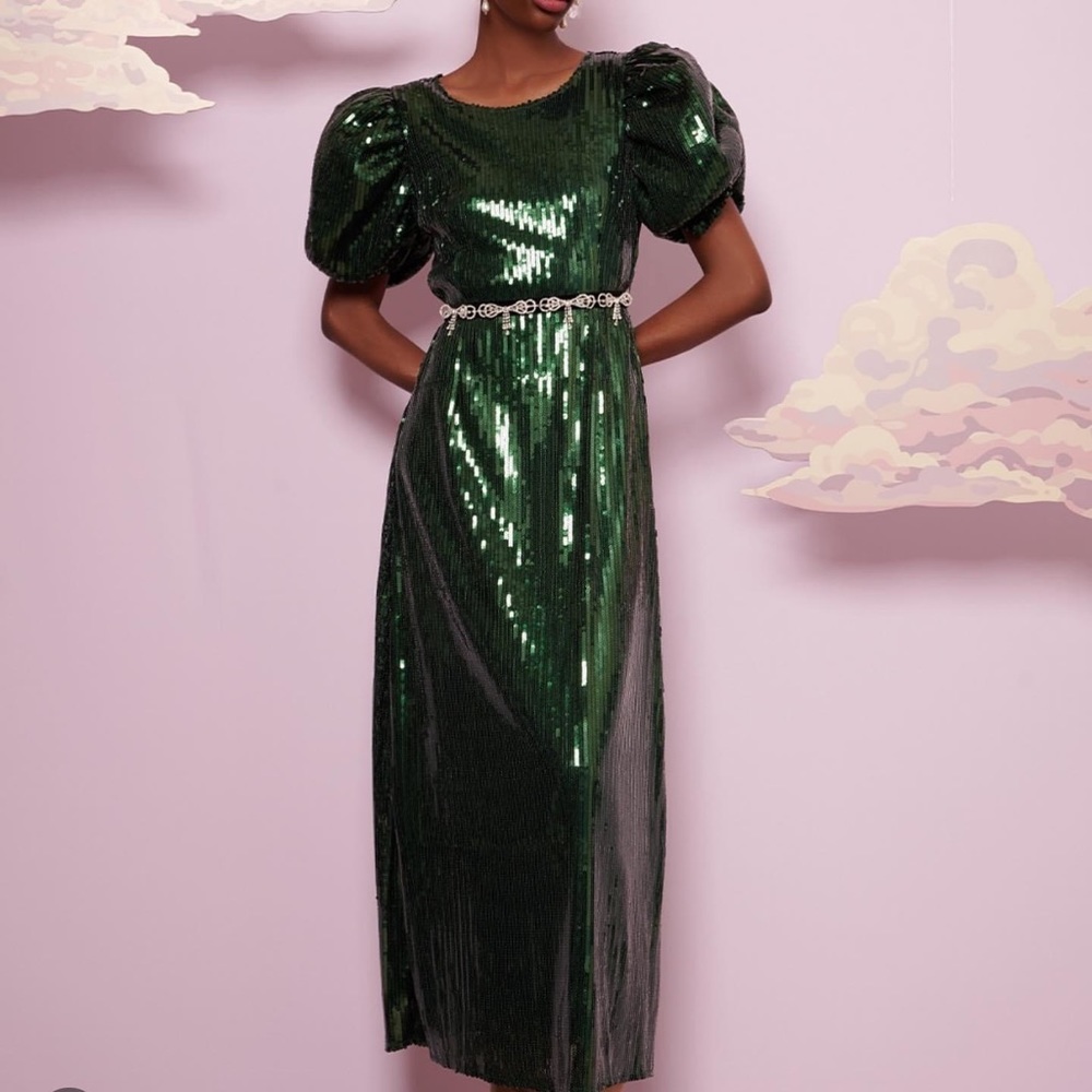 ARABESQUE SEQUIN MIDI DRESS